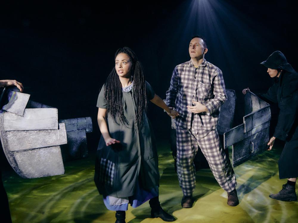 Dorothy and Toto are on a boat, lost at sea.