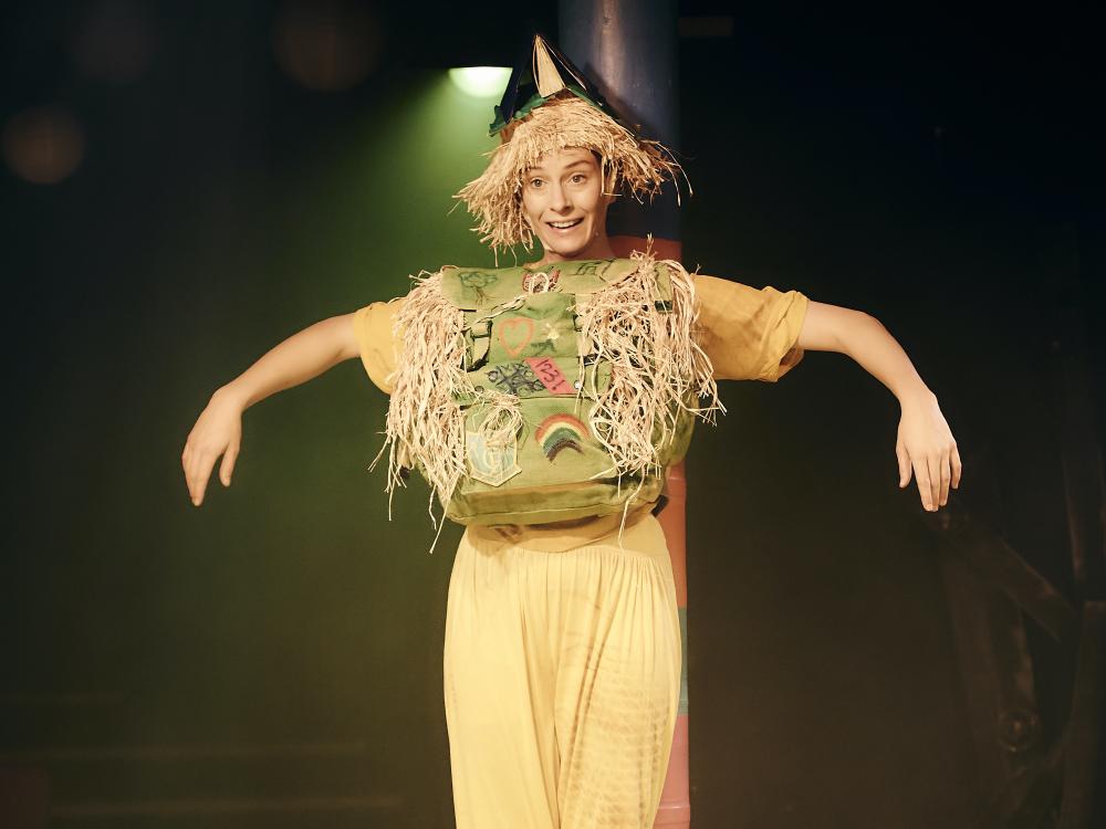 Scarecrow is stuck on a pole.